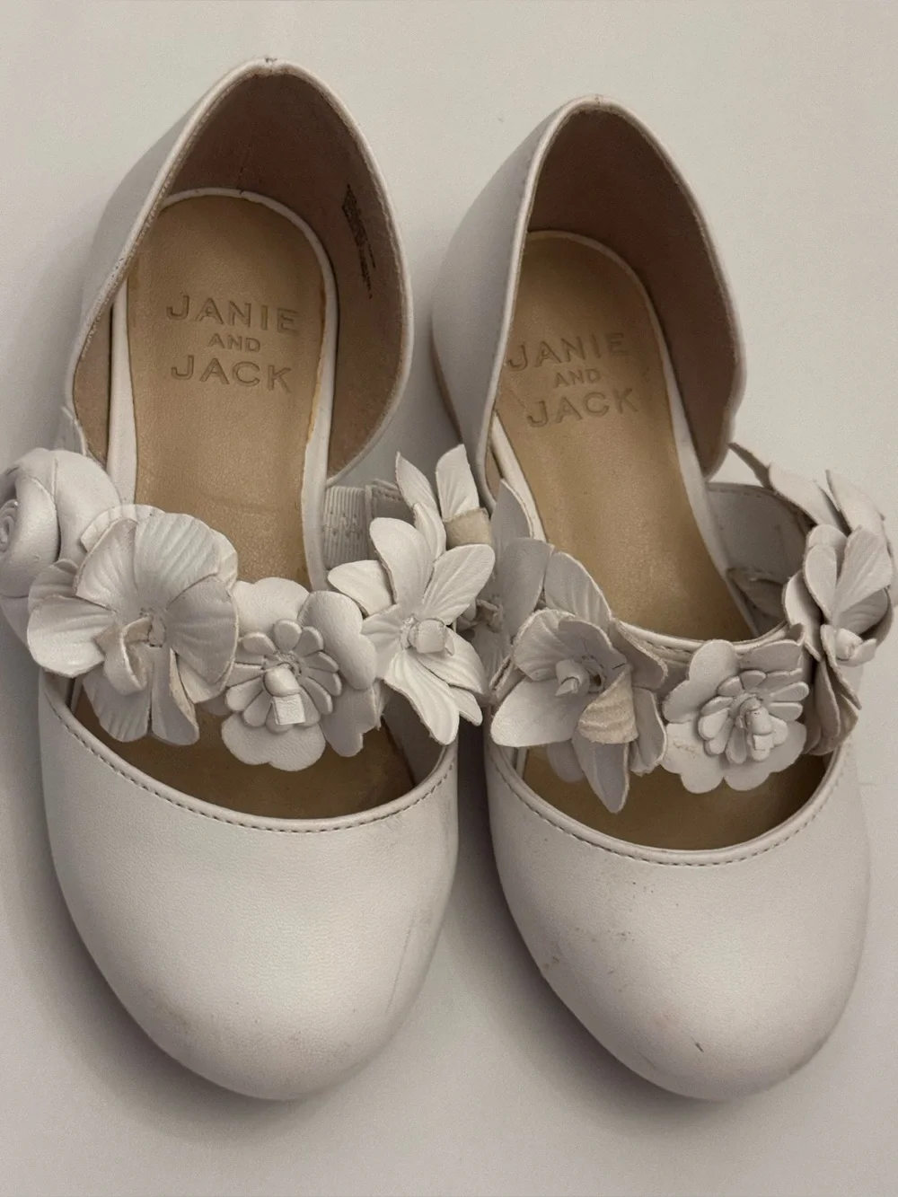 Janie and Jack White Flower Ballet Flat 9
